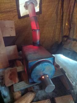 печка для палатки титановая