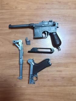 Пистолет KWC Luger P-08 CO-2 (KCB - 41 DHN) и Маузер С-96 от Деникс макет