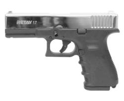 Пистолет охолощенный Retay Glock 17 (СХП Ретай Глок 17), никель
