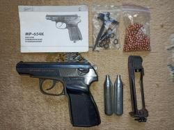 Пистолет пневматический газобаллонный Baikal MP-654K