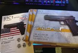 Пистолет пневматический Stalker STCT (аналог "Colt 1911 TACTICAL"), к.4,5мм, металл, 97 м/с, HOP-UP, блоубэк, чёрный