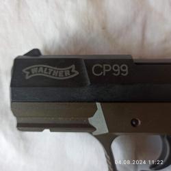 Пистолет пневматический Umarex Walther CP 99 (чёрный с коричневой рукоятью)