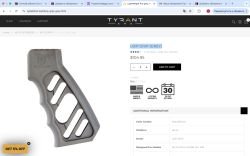 Пистолетная рукоятка Tyrant Design LWP Grip (Grey) для AR и АК