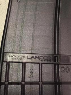 Пластиковый магазин прозрачный LANCER 5.56х45 на 30 патронов