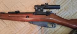 Пневматическая винтовка Мосина,с настоящим ложе и снайперской оснасткой.