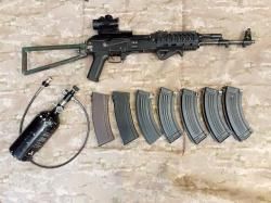 Пневматический автомат Калашникова АК-74 PCP 4.5мм (стрельба очередями)