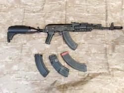 Пневматический автомат Калашникова АК-74 PCP 4.5мм (стрельба очередями)