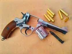 Пневматический глетчер наган хром новый 