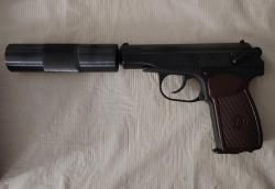 Пневматический пистолет Baikal МР-654К с глушителем