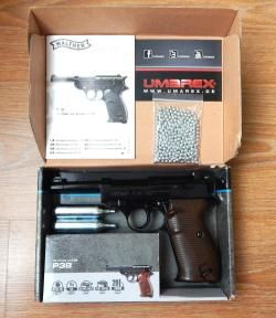 Пневматический пистолет Umarex Walther P38 4.5 мм, новый, с комплектом. Blow Back.