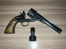 Пневматический револьвер ASG Schofield 6 Aging Black 4.5 мм (S&W, пулевой)