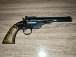 Пневматический револьвер ASG Schofield 6 Aging Black 4.5 мм (S&W, пулевой)