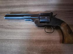 Пневматический револьвер ASG Schofield 6 Aging Black 4.5 мм (S&W, пулевой)