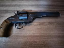 Пневматический револьвер ASG Schofield 6 Aging Black 4.5 мм (S&W, пулевой)