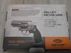 Пневматический револьвер Gletcher Pellet Revolver SW R25 Silver