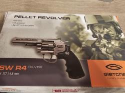 Пневматический револьвер Gletcher SW R4 Silver 4,5мм