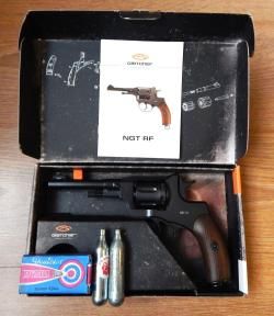 Пневматический револьвер Наган NGT RF Пулевой, от Gletcher. С комплектом. В идеале. Новый.