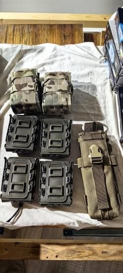 Подсумки для магазинов тактические для АК и AR + под рацию, ремень тактический