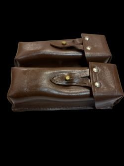 Подсумок для АПС (пистолет Стечкина) на 4 магазина, коричневая кожа (оригинал СССР)