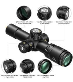 Прицел Discovery HD 2-12x24 FFP первая фокальная