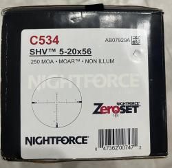 Прицел Nightforce SHV 5-20x56 (30mm) -.250 MOA MOAR