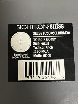 Прицел Sightron SIII 10-50X60 LR IR с подсветкой сетки MOA-2 (SIIISS1050X60LRIRMOA)