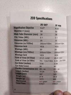 прицел Zero Compromise Optic ZC527 5-27x56 FFP с сеткой MPCT3X в комплекте с