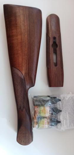 Приклад и цевье на ИЖ 58 МАЕ орех. Плюс комплект для восстановления покрытия. 12 калибр