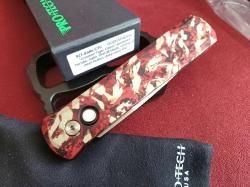 Pro-Tech Godfather Automatic Knife Crimson Tiger Anodized (4" Satin)921-Satin CTC