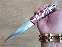 Pro-Tech Godfather Automatic Knife Crimson Tiger Anodized (4" Satin)921-Satin CTC