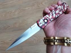 Pro-Tech Godfather Automatic Knife Crimson Tiger Anodized (4" Satin)921-Satin CTC