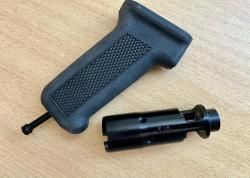 Продаю НОВЫЕ! Штатный ДТК пламегаситель Сайга 7,62 и рукоятка.