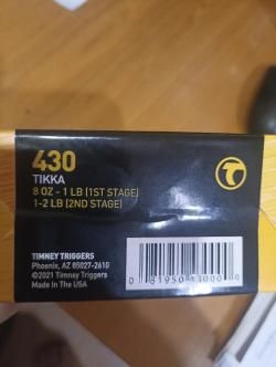 Продаю TIMNEY TRIGGERS USA, 2-х ступенчатый УСМ на TIKKA T3 новый