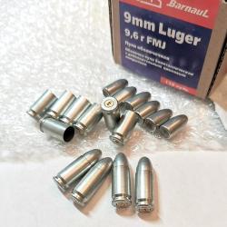 Пули 9х19 БПЗ FMJ биметал 7,5 гр. и гильзы латунь S&B однострел