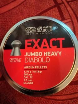 Пули для пневматики Exact Jumbo Heavy 5,5 вес 1,175гр. 500 шт.