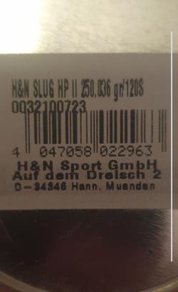 Пули для пневматики H&N Slug HP II