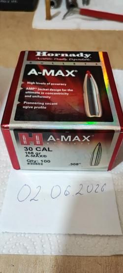 Пули Hornady A-Max 168 gr. #30502