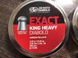 Пули JSB Diabolo EXACT KING cal.25 (6.35 mm) 2.2 гр (300 штук)