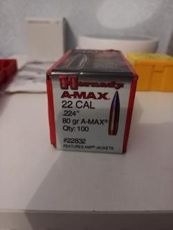 Пуля Hornady A-MAX кал224 80 gr