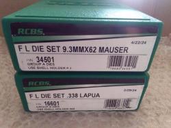 RCBS матрицы .22 Hornet, 7х64 Brenneke, 9.3х62 Mauser и .338 Lapua Magnum