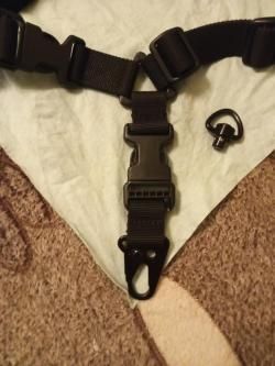 Ремень тактический одноточечный Wartech + быстросъёмная антабка  