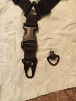 Ремень тактический одноточечный Wartech + быстросъёмная антабка  