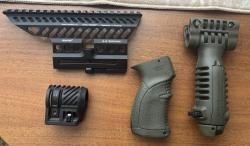 Рукоятки Fab defense, кронштейн для фонаря CAA Arms, кронштейн Зенитка