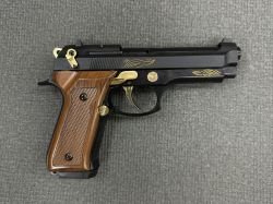 Сигнальный пистолет Blow F92 Черно-золотой с деревом