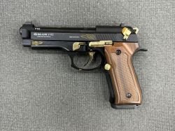 Сигнальный пистолет Blow F92 Черно-золотой с деревом