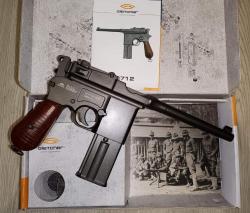Пневматический пистолет Gletcher Mauser M712 (Маузер, автоогонь, Blowback)