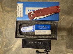 Складной нож, Benchmade Bugout Custom сталь CPM-S30V, рукоять Red G10