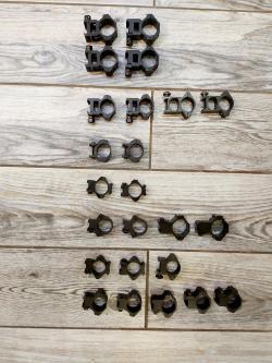 Кольца под оптику 25,4/30мм вивер/ластохвост высокие/низкие + держатели оружия