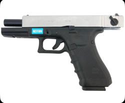 Страйкбольный пистолет WE Glock-19С Gen.4 Silver, сменные накладки (WE-G001B-SV)