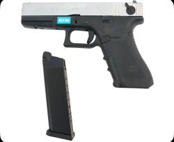 Страйкбольный пистолет WE Glock-19С Gen.4 Silver, сменные накладки (WE-G001B-SV)